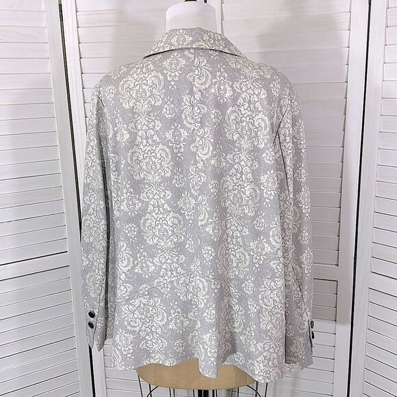 LOGO By Lori Goldstein Peplum Blazer 3X Jacket Gray Ponte - Picture 8 of 14